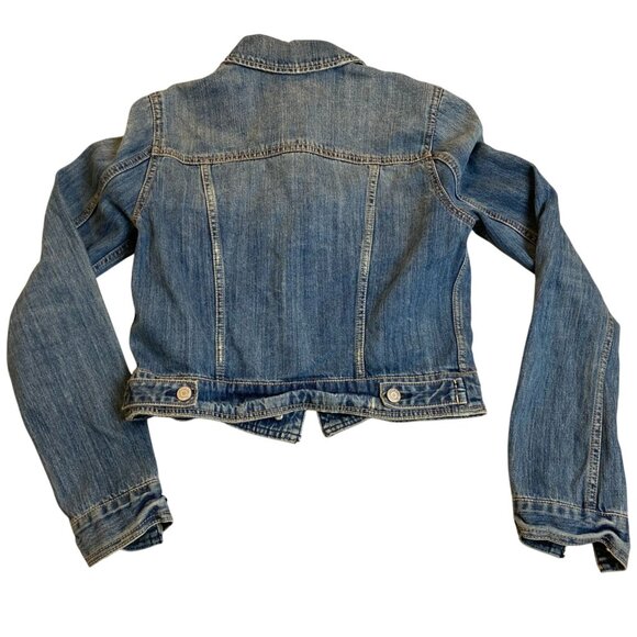 American Eagle Women's Denim Jacket Small Distressed  Button Closure Casual Ligh - Picture 2 of 7